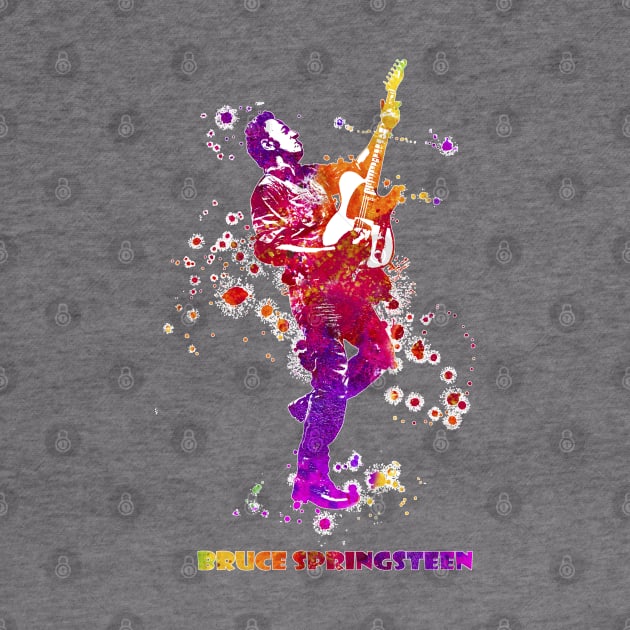 Bruce Springsteen The Boss Watercolor Splatter 06 by SPJE Illustration Photography